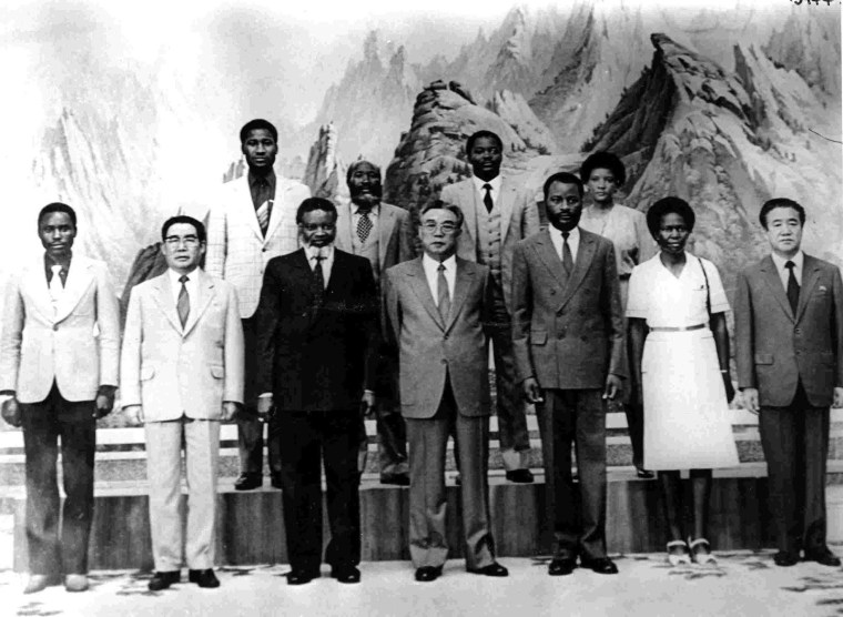 a DPRK Leader Kim Il Sung with SWAPO President Sam Nujoma